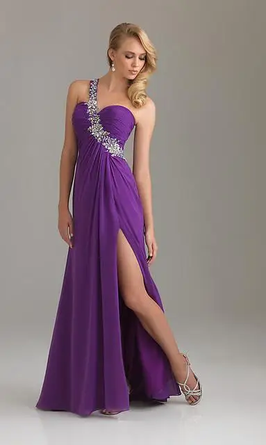 Коллекция года, длинное шифоновое платье на одно плечо, вечерние платья для выпускного вечера, Платья для подружек невесты