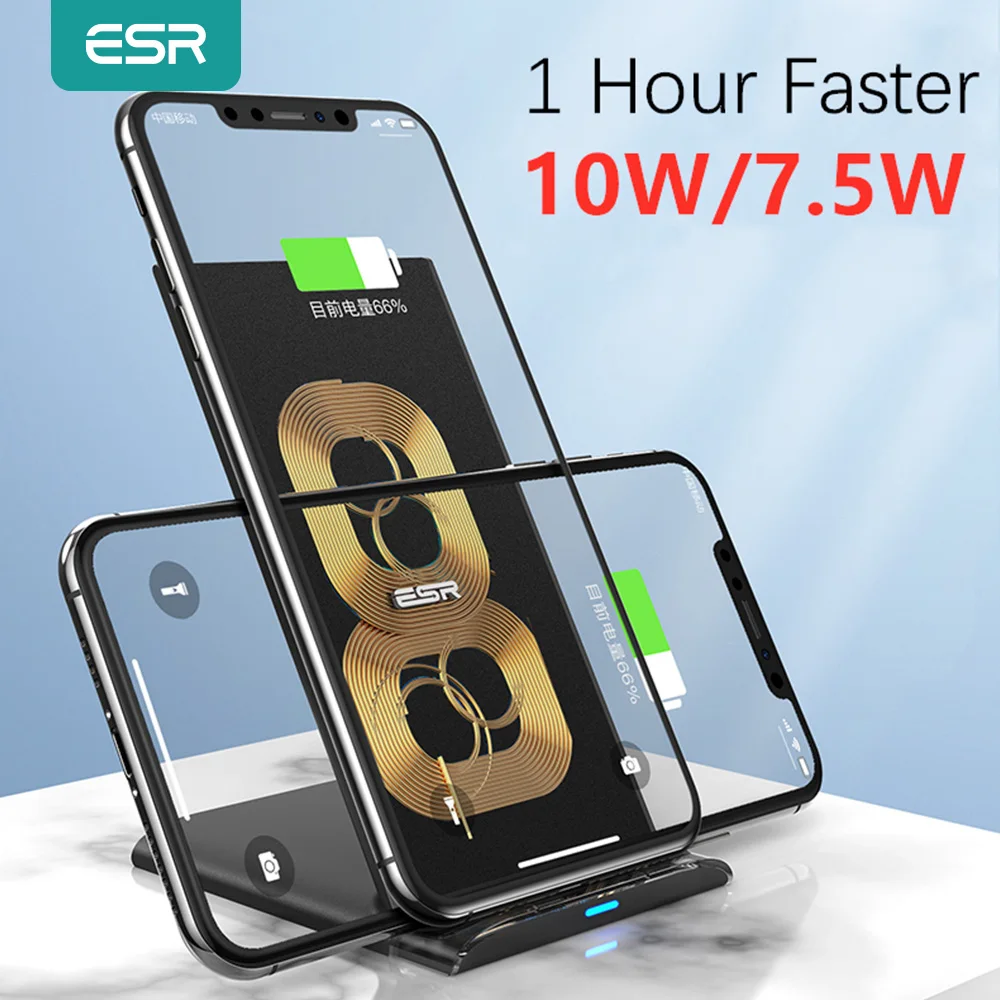 Быстрое беспроводное зарядное устройство ESR Qi 10 Вт 7 5 для iPhone 11 Pro Xs Max Xr X 8 Plus