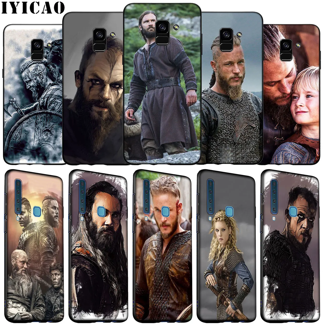 IYICAO Vikings TV show Pattern Soft Silicone Phone Case for Samsung Galaxy A6 A9 A8 A7 2018 A3 A5 2016 2017 Note 9 8 10 Plus | Мобильные