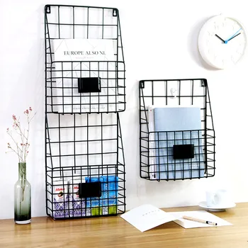

Nordic Metal Wall Hanging Wall Bookshelf Storage Rack Wall Magazine Rack Simple Living Room Book and Newspaper Rack