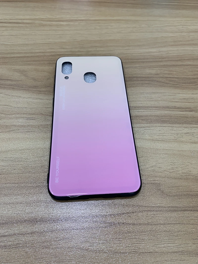 100 шт Модный стеклянный чехол с градиентными цветами для samsung S10 Plus A10 A30 A50 A60 A70 A80 A90 все модели для iPhone