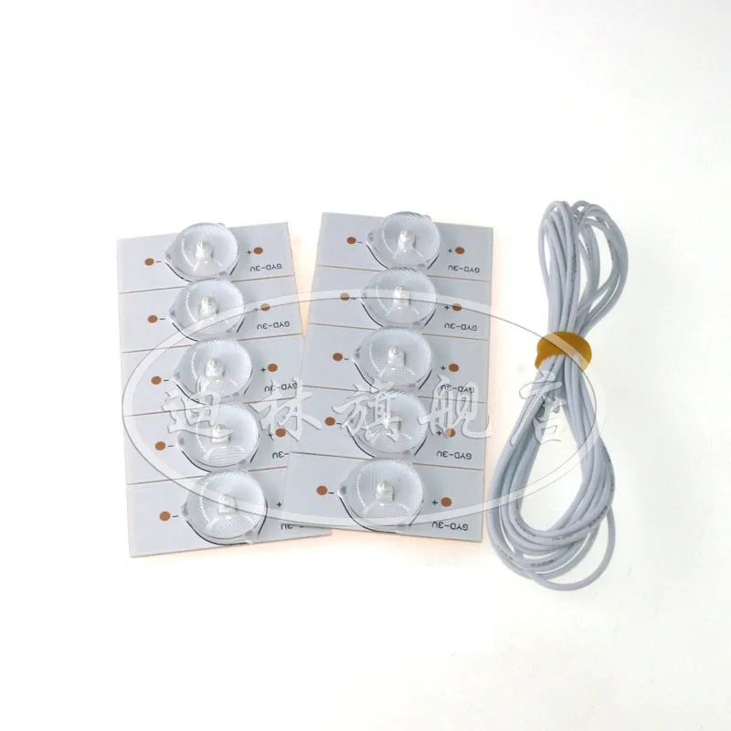 Grânulos da Lâmpada de 100 Peças 3v Smd com o Fliter Ótico da Lente para o Reparo da Tevê do Diodo Emissor de Luz de 3265 Polegadas 3v com Cabo Tira Conduzida da Luz de Fundo Brandnew Cabos de computador e conectores - Imagem 2