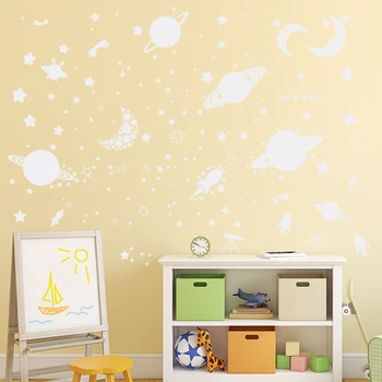 

6pcs /Set Glow In the Dark Solar System Nine Planet Wall Sticker Decor