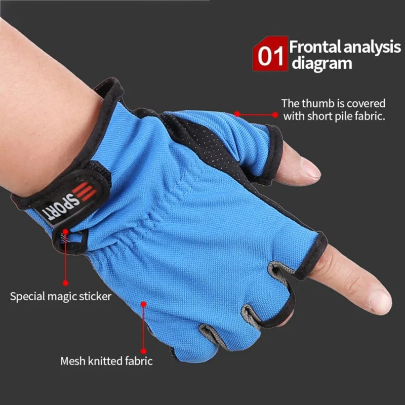 

3 Cut Finger Fishing Gloves Proof Quick Drying Cotton Blend Breathable Outdoor Handwear Sportswear Hot