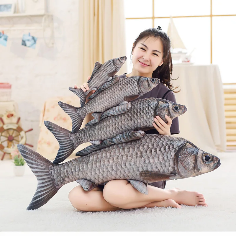 50/70/100CM3D искусственный газон Подушка-рыба кукла Творческая пародия Плюшевая Игрушка Рыба Творческие Плюшевые диван-подушка для детских игрушек