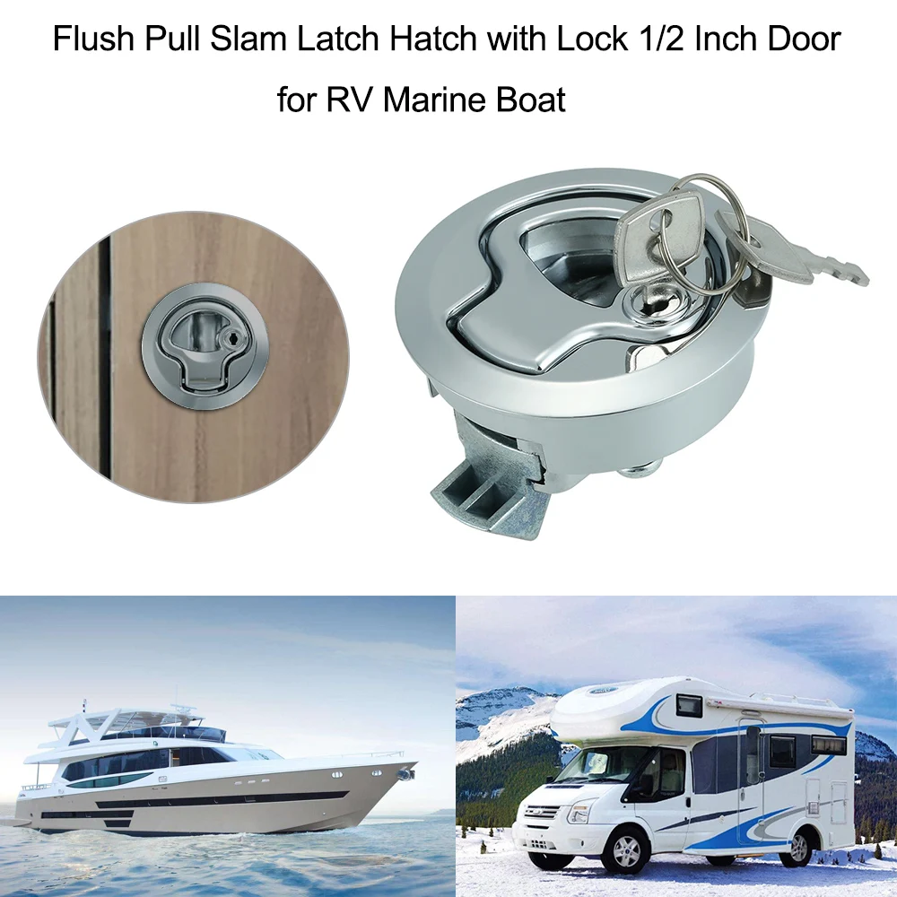 

Flush Pull Hatch Latch Latch Hatch Round Pull Latch 1/2''Door Replace RV Marine BOAT