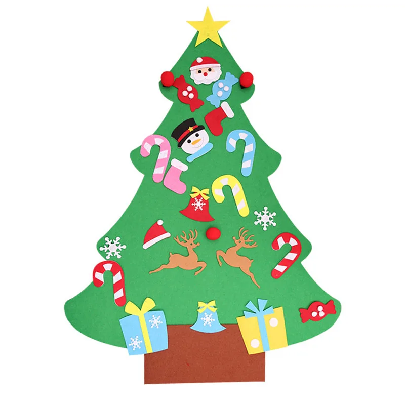

Felt DIY Christmas Tree Gifts Kids Children New Year Door Wall Hanging Decors