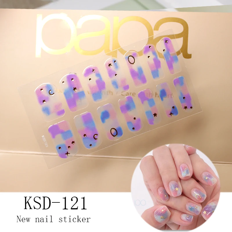 KSD-121 New Stickers Glitter KSD Series Irregular Sequins Nail Decals Full Cover Adhesive Nail Art Stickers Manicure for Kids Women - Цвет: KSD-121