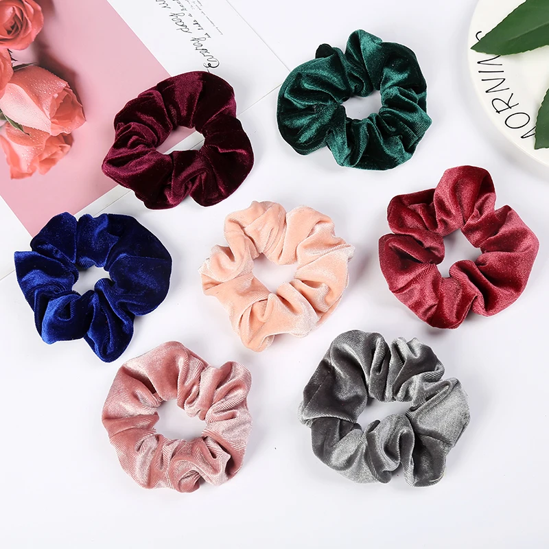 

1pc Pure Color Bobble Sports Dance Soft Charming Scrunchie Hairband Solid Lady Hair Scrunchies Ring Elastic Cloth Hair Ring