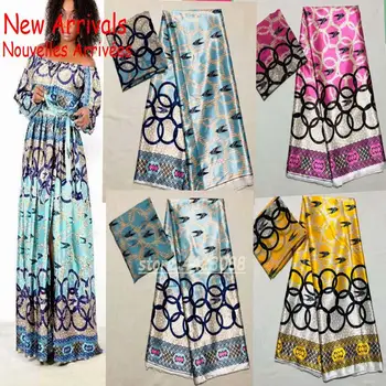 

New Designs High Quality Soft Ghana Organza Ribbon Silk Satin Lace Fabric Nigerian Tulle Silk Fabrics Materials 4Yards+2Yards