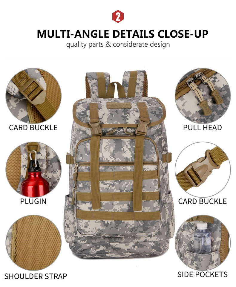Нейлоновый рюкзак для альпинизма, тактический военный рюкзак, водонепроницаемый рюкзак, походный рюкзак для рыбалки, вместительные сумки