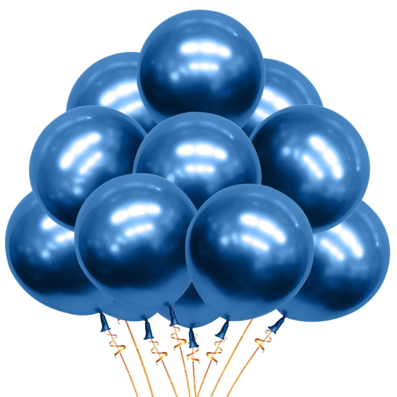 50 12 дюймов хромированный Золотой латексный шар для взрослых, свадьбы, детей, дня рождения, вечеринок, детские игрушки, шары, признание на День святого Валентина - Цвет: Blue metal ball