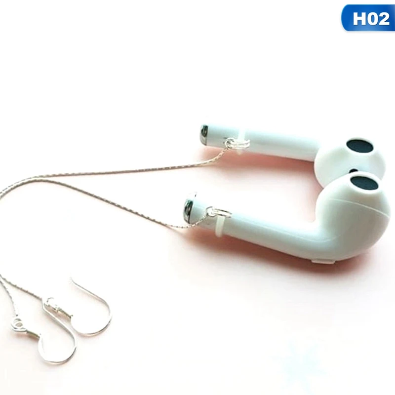 Длинные серьги AirPods с кисточками, с защитой от потери, покрытые серебром и синими ушками, для наушников, для мужчин и женщин, ювелирные аксессуары, подарок
