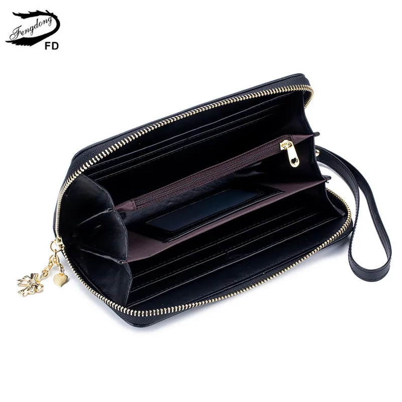Goedkoop Fengdong Womens Portefeuilles En Portemonnees Smart Anti Rfid Lange Pols Portemonnee Lederen Portemonnee Meisjes Telefoon Portemonnee Vintage Bloem Kaarthouder