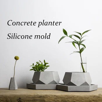 

Geometric flowerpot Mold DIY homemade cement flowerpot silicone mold succulent potted Mold Garden home flowerpot mold