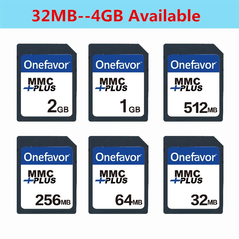 5 шт./лот onefavor 13 контакты мультимедийная карта 32 Мб 64 128 МБ 256 512 1 Гб 2 ГБ 4 MMC плюс Слот