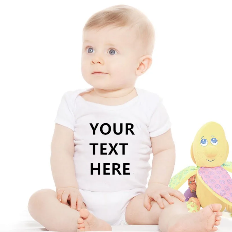 Ваш текст здесь печати новорожденного ребенка боди ползунки с коротким рукавом для маленьких мальчиков ползунки для девочек боди младенческой детская одежда