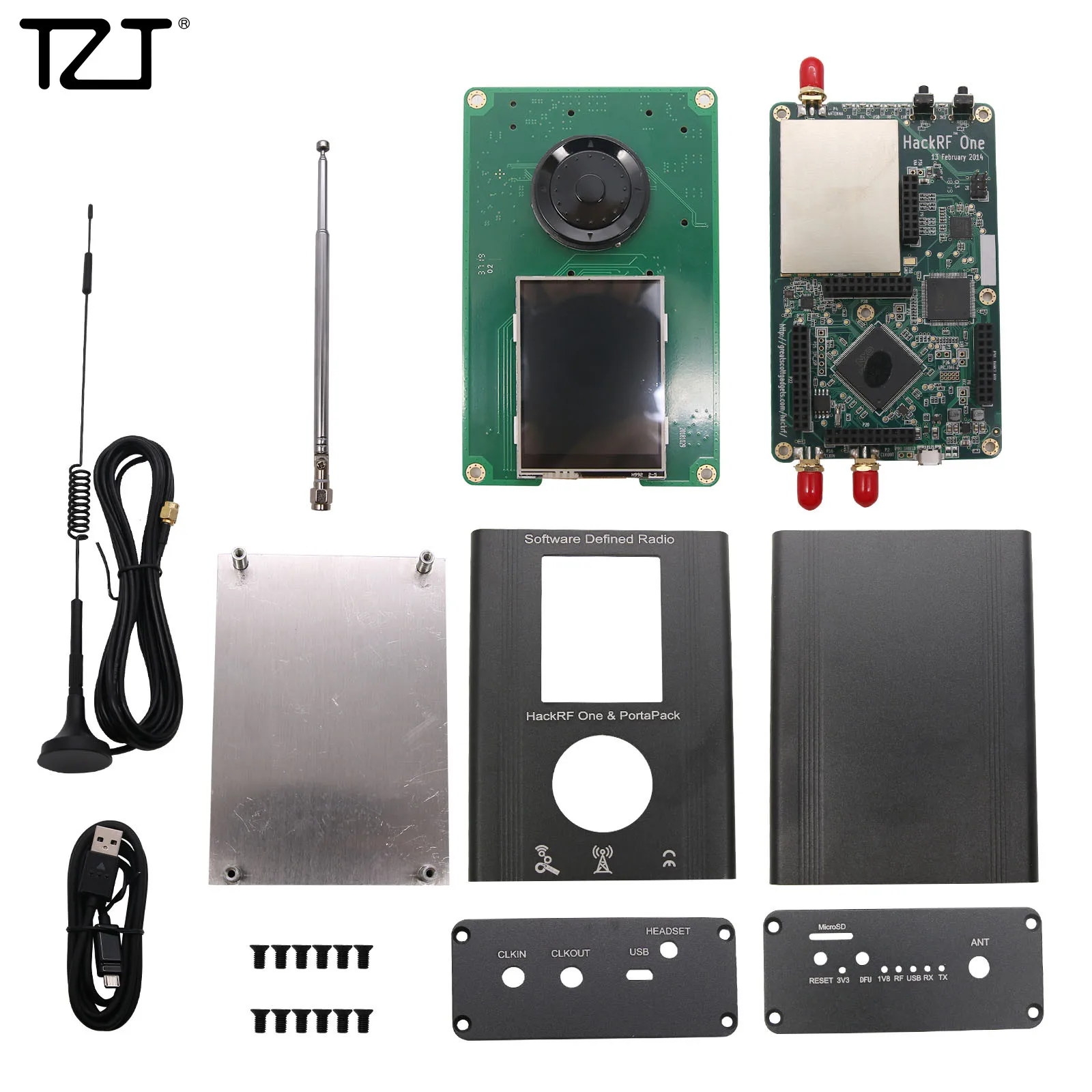 TZT PortaPack + HackRF One SDR металлический чехол 10 м 0.5ppm TXCO комплект прошивки Havoc|ЦАП| |