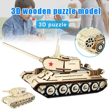 

Newly Simulation Tank Woodcraft Construction Kit 3D Wooden Model Puzzle for Kids Adult CTN88