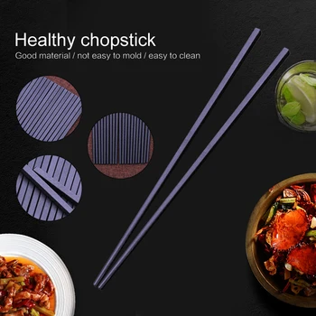 

1Pair Reusable Alloy Chinese Striped Chopsticks Slip-Resistant Matte Anti-megathermal Sushi Food Sticks Chopsticks Kitchen Tools