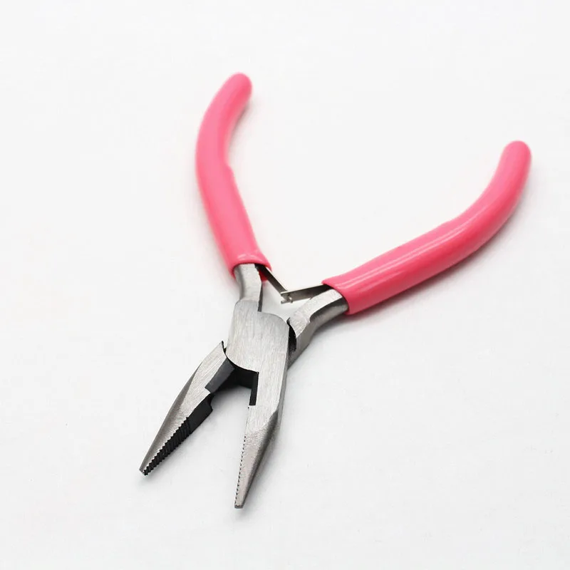 Pink denticle pliers Ювелирные плоскогубцы инструменты и оборудование набор длинных игл круглый нос резки проволоки плоскогубцы для изготовления украшений вручную аксессуары HK043 - Цвет: Pink denticle pliers