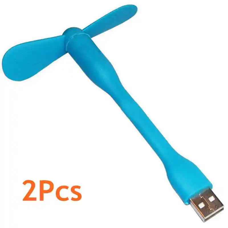 2 шт. энергосберегающий гибкий usb-кулер мини-вентилятор воздушного охлаждения Милая цветная охлаждающая подставка портативный usb-вентилятор для ноутбука настольный компьютер - Цвет: Blue