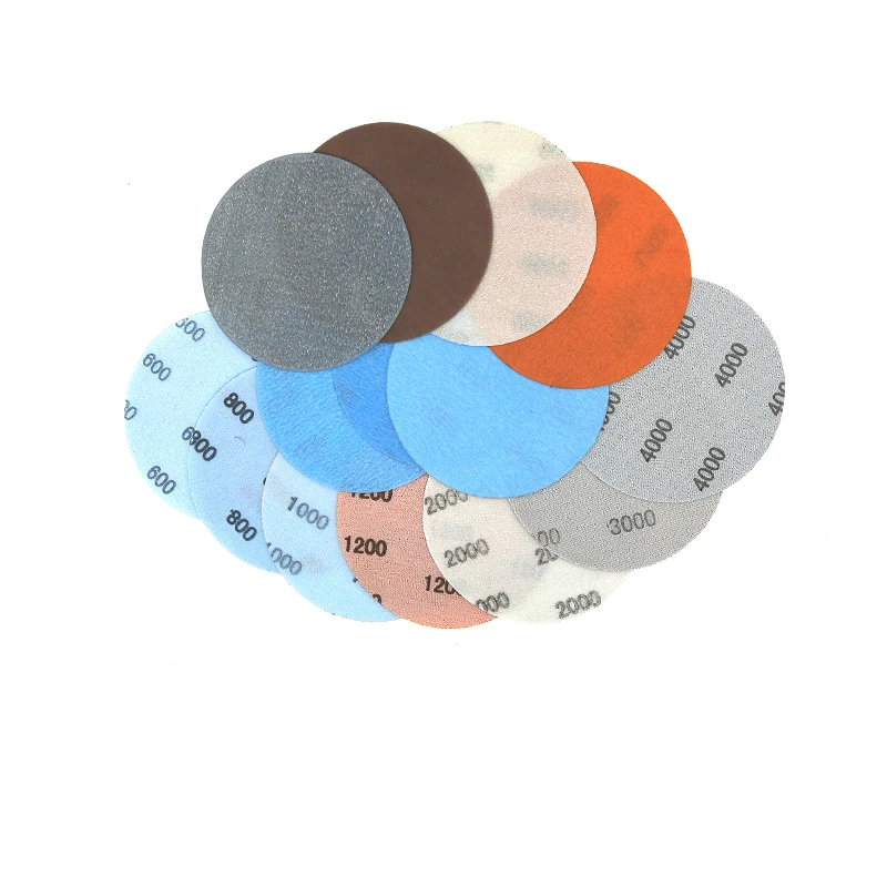 5 Inch 125mm FV Superfine Wet/Dry Hook & Loop Auto Body Film Sanding Discs Paint Abrasive Sandpaper 600#-4000# Grit