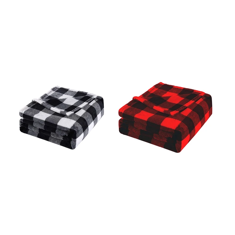 Buffalo Plaid Throw Blanket for Couch Bed, Christmas Flannel Fleece Checker Plaid Decorative