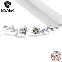 Серьги-гвоздики в виде маргариток, бисаер, 925 пробы, серебро, надеюсь, белые цветы маргаритки для женщин, ювелирные изделия из стерлингового серебра ECE722