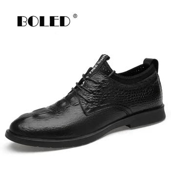 

British Style Genuine Leather Shoes Men Dress Shoes Flats Soft Men Oxfords High Quality Business Wedding Shoes