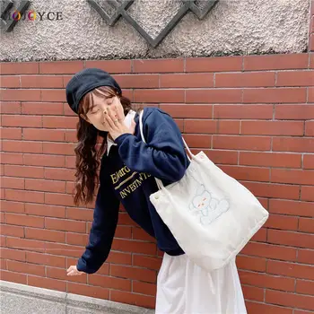 

Women Corduroy Handbag Student Cute Bear Shoulder Bag Ladies Travel Totes