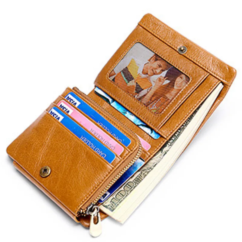 Модные мужские кошельки из натуральной кожи, Короткий Мужской кожаный кошелек, держатели для кредитных карт, мужской кошелек с мужской кошелек для монет, кошелек с застежкой