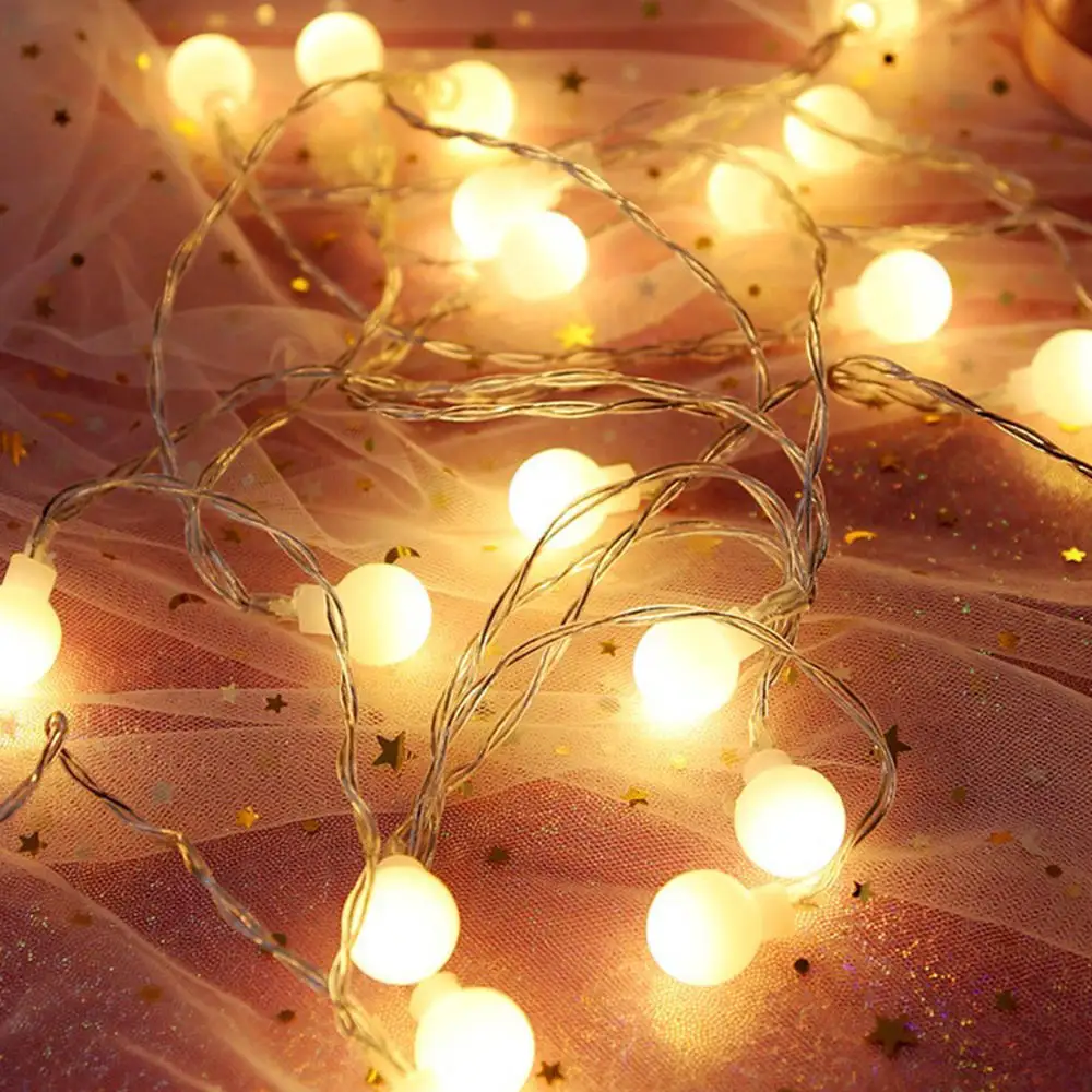 Frosted Small Ball String Lights Romantic Room Ornament Christmas Lights Wedding Party Decoration Lights