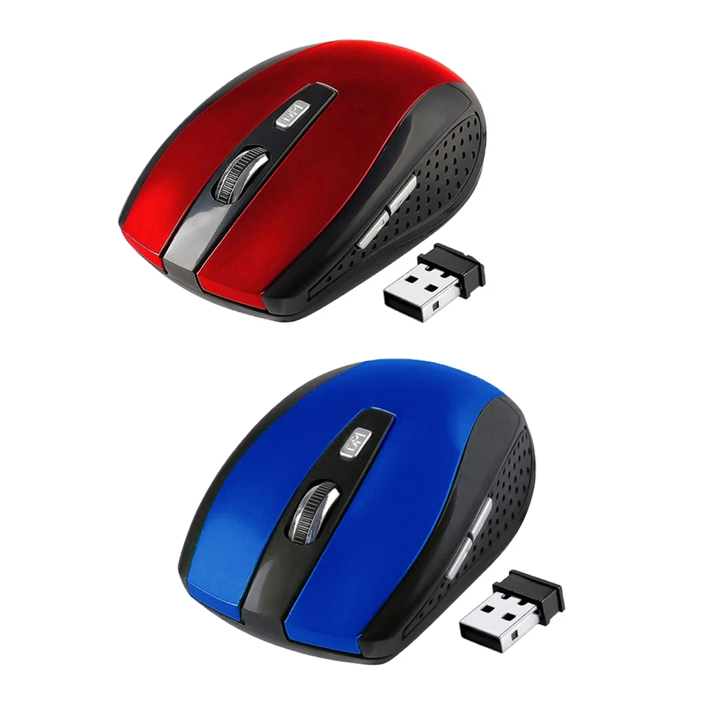 Портативная беспроводная мышь 2,4 ГГц, мини беспроводные оптические мыши, 6 кнопок, 1800 dpi, компьютерный ноутбук, настольный компьютер, красный, синий цвет, беспроводная мышь, микрофон