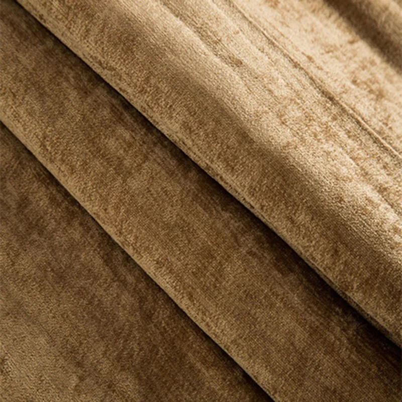 Coffee Cloth Роскошные затемненные занавески из синели для гостиной, спальни, занавески на окно, жалюзи, занавески, одноцветные готовые занавески M132#4 - Цвет: Coffee Cloth