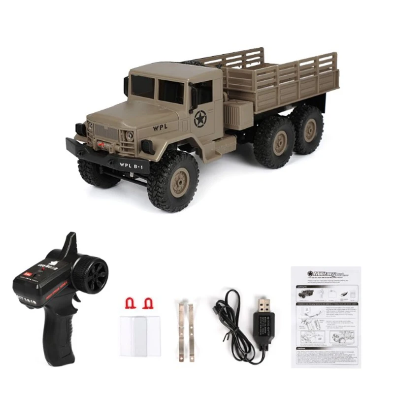 

Premium New 1:16 Scale Electric Six-wheel Drive 6WD Military Truck 2.4G Remote Controller RC Off-road Crawler Car with Headlight