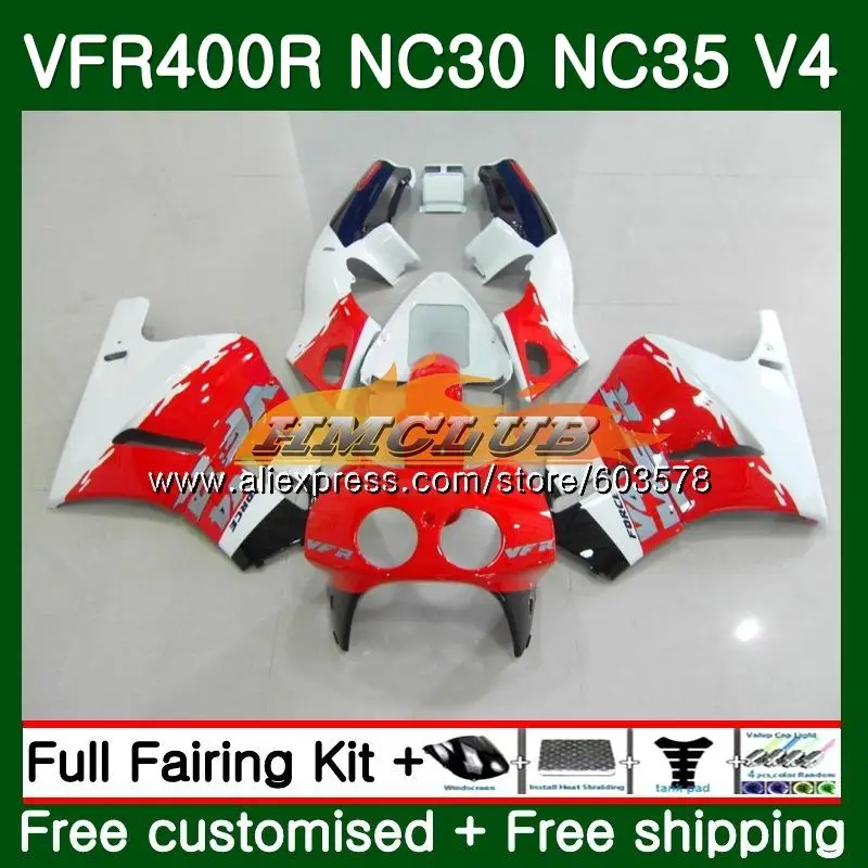 No. 1 VFR400 R для HONDA VFR400R NC35 1993 1994 1995 1996 1997 1998 Горячая красный, белый 99CL. 76 ЛРВ 400 R NC24 93 94 95 96 97 98 обтекатель - Цвет: No. 1