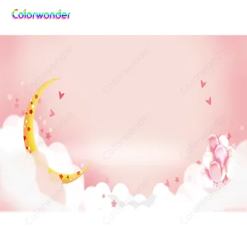 

Golden Crescent and Cloud Birthday Photocall Bedroom Decor Child Photography Backdrop Photographic Backgrounds For Photo Studio