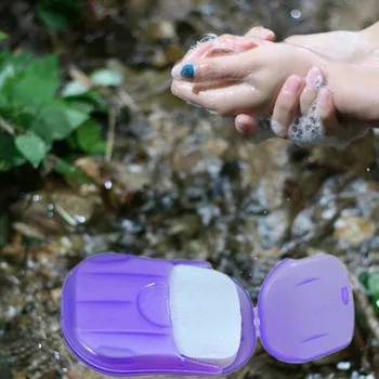 

Travel Portable Health Care Color Random Whitening & Exfoliating Clean Wash Hand Soap Paper Leaves with Mini Case