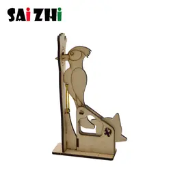 Saizhi деревянная модель дятла DIY Science And технология мелкого производства, наборы для экспериментов, игрушки, подарки для детей
