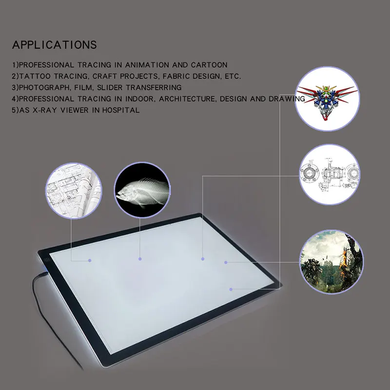 2022 A2 Drawing Tablet LED Digital Graphics Light light Pad Box Painting Tracing Panel Copy board Electronic Art Painting Table - Image 5