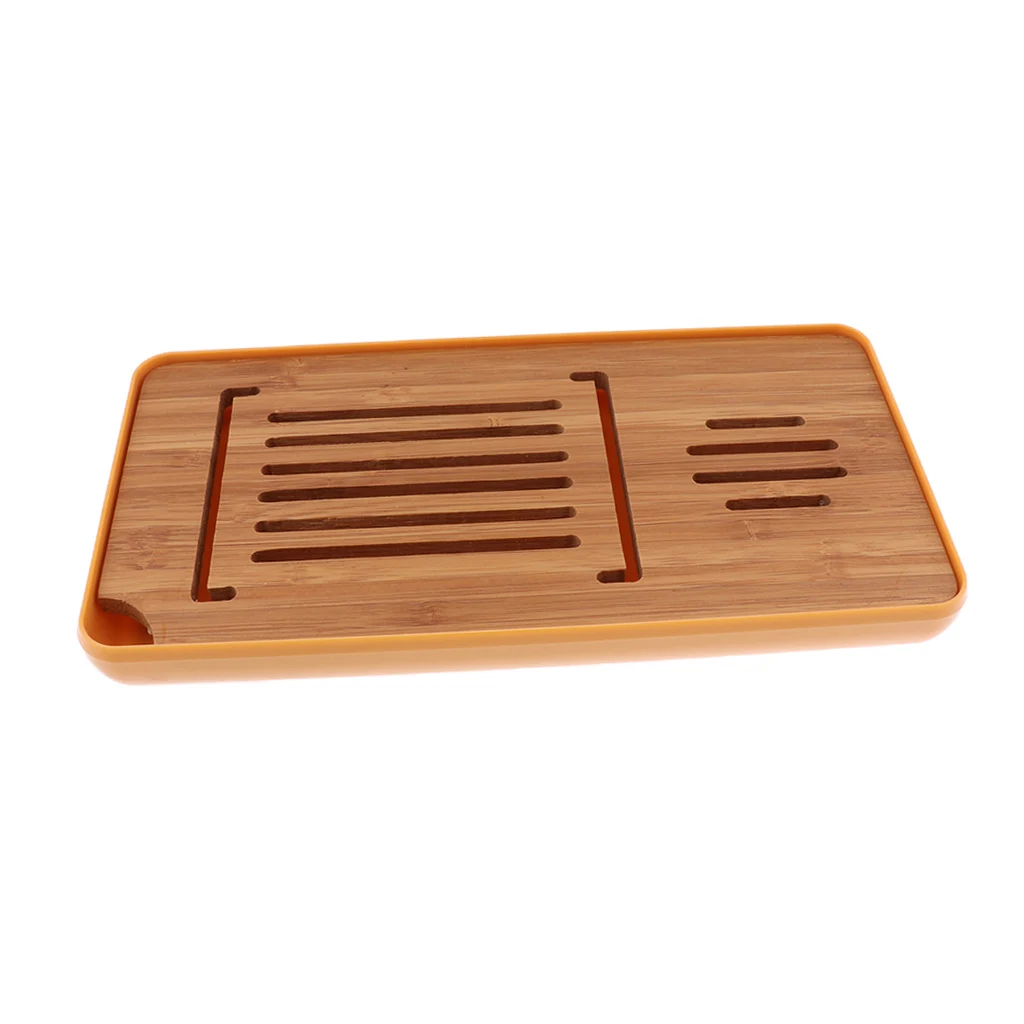 Rectangle Tea Serving Tray with Water Storage Tank for Chinese Gongfu Tea Kungfu Tea Lovers Supplies - 23X11.5cm