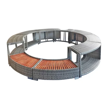 

Panana Poly Rattan Spa Surround Hot Tub Chic Modern Tropical Hardwood Outdoor Patio Furniture Fast delivery