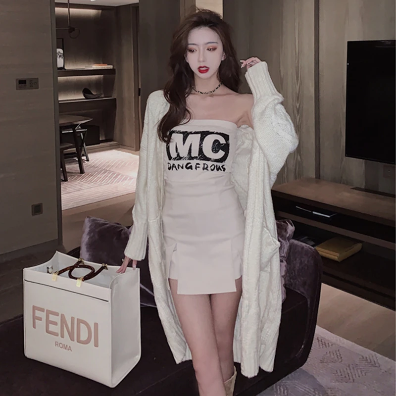 Women Summer Sexy Camis Letter Printing Tank Top Ladies Sleeveless Strapless Ruched Slim Crop Top Camisole Female Clothing Tanks