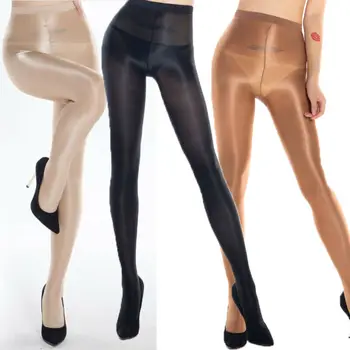 

70D Performance Pantyhose Stockings Lingerie Casual Womens High Waist Oil Reflective Shiny Tight Stockings 4COLOR