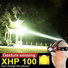 

Super Bright XHP100 LED Headlight 18650 Rechargeable USB Headlamp Powerful Camping Head Flashlight Fishing Hunting Work Torch