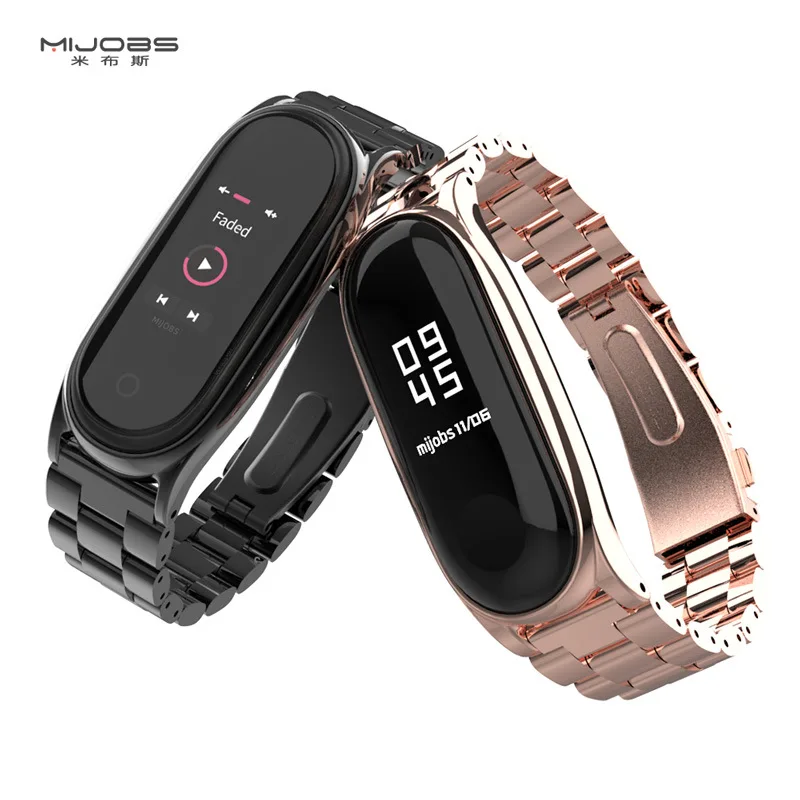 Discount Bracelet Wristbands Pulsera Correa Stainless-Steel Metal Xiaomi 3-Strap for 4 5 mlKEnqard