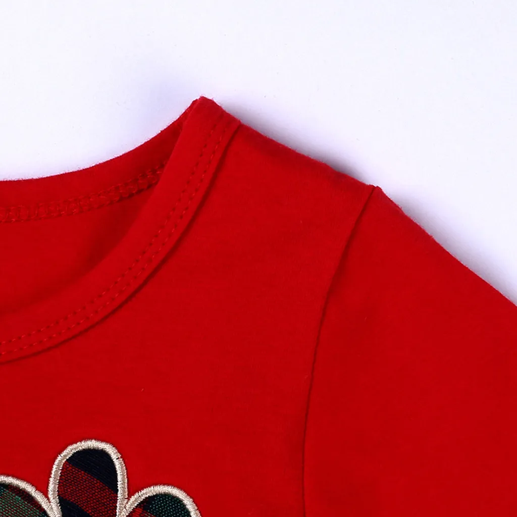 Рождество CostumeToddler для малышей с оборками для маленьких девочек; рождественское платье ELK штаны в клетку комплекты Высокое качество детская одежда на год