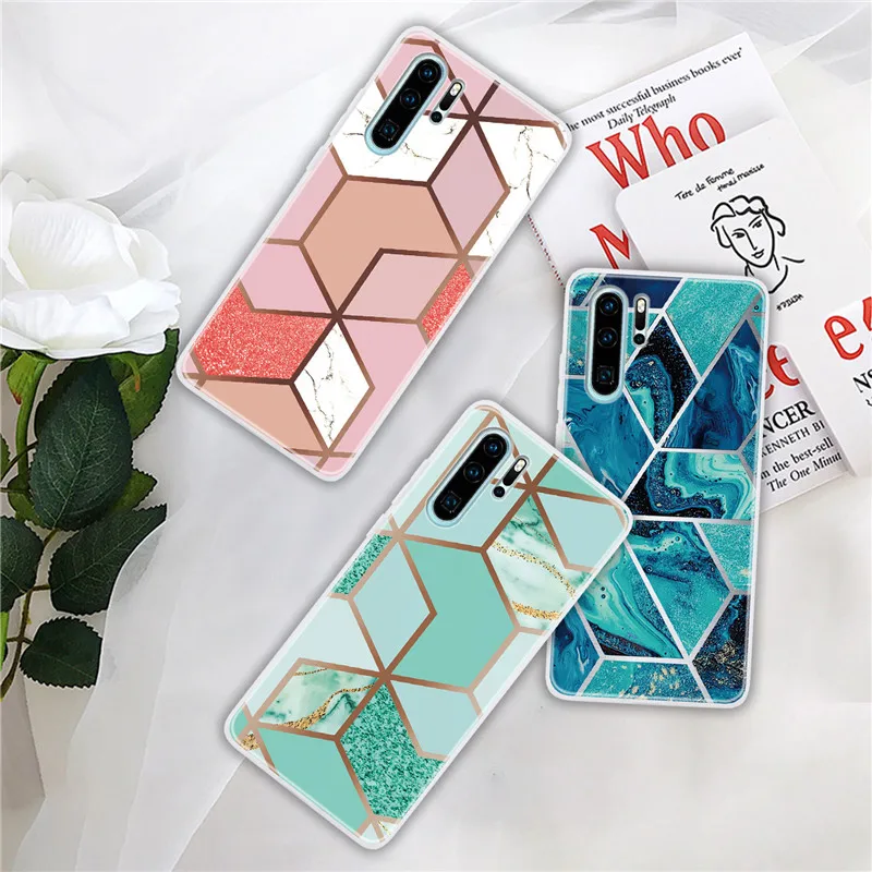 Роскошный мраморный силиконовый чехол p30pro для Huawei P8 P9 P10 P20 P30 Mate 30 20 10 Lite Pro 2017