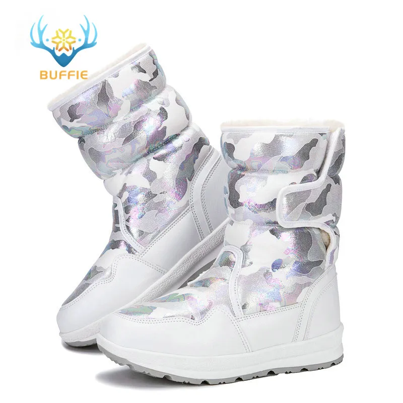 

boots women shoes female winter snow boot white pink blue black beige camouflage big size 2019 new style fashion design MX003